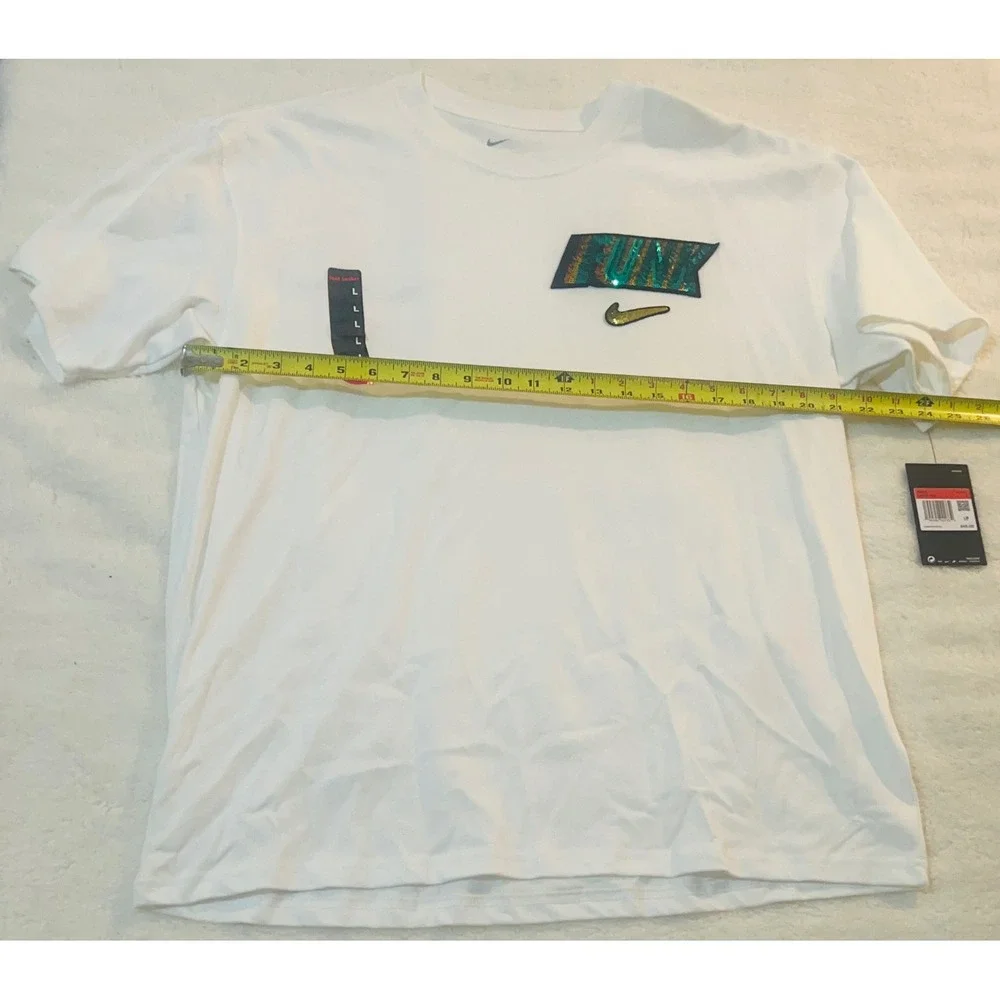 Nike Mens Basketball Funk Sequin Graphic T-Shirt White Large NWT